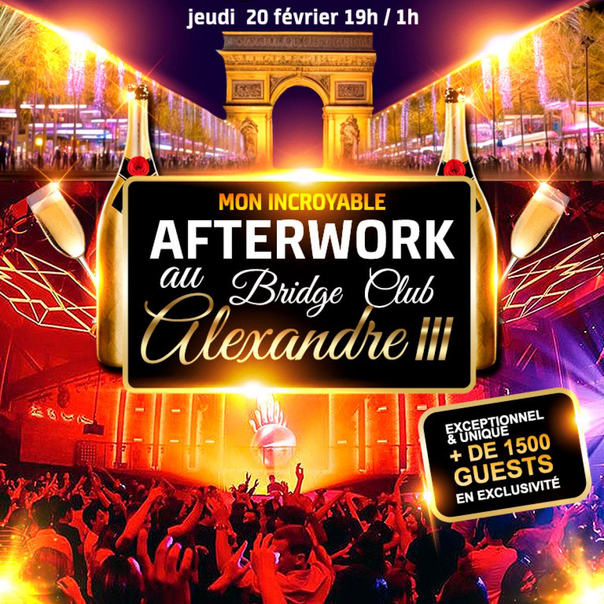 AFTERWORK AU BRIDGE CLUB EN CARRÉ VIP BY CHARLOTTE LE + GROS AFTERWORK DE FRANCE